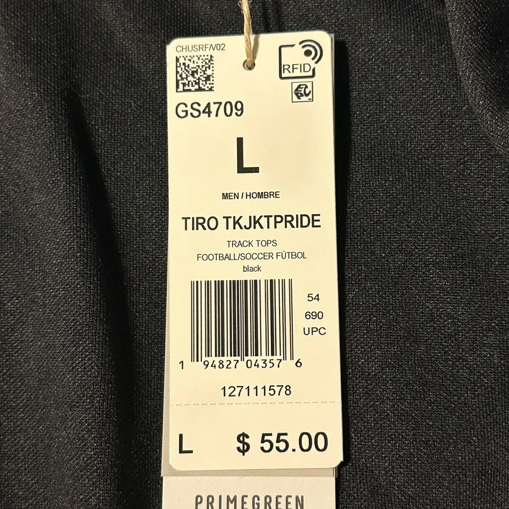 Adidas Men's Black Performance Jacket with Rainbow Accents - Picture 5 of 5